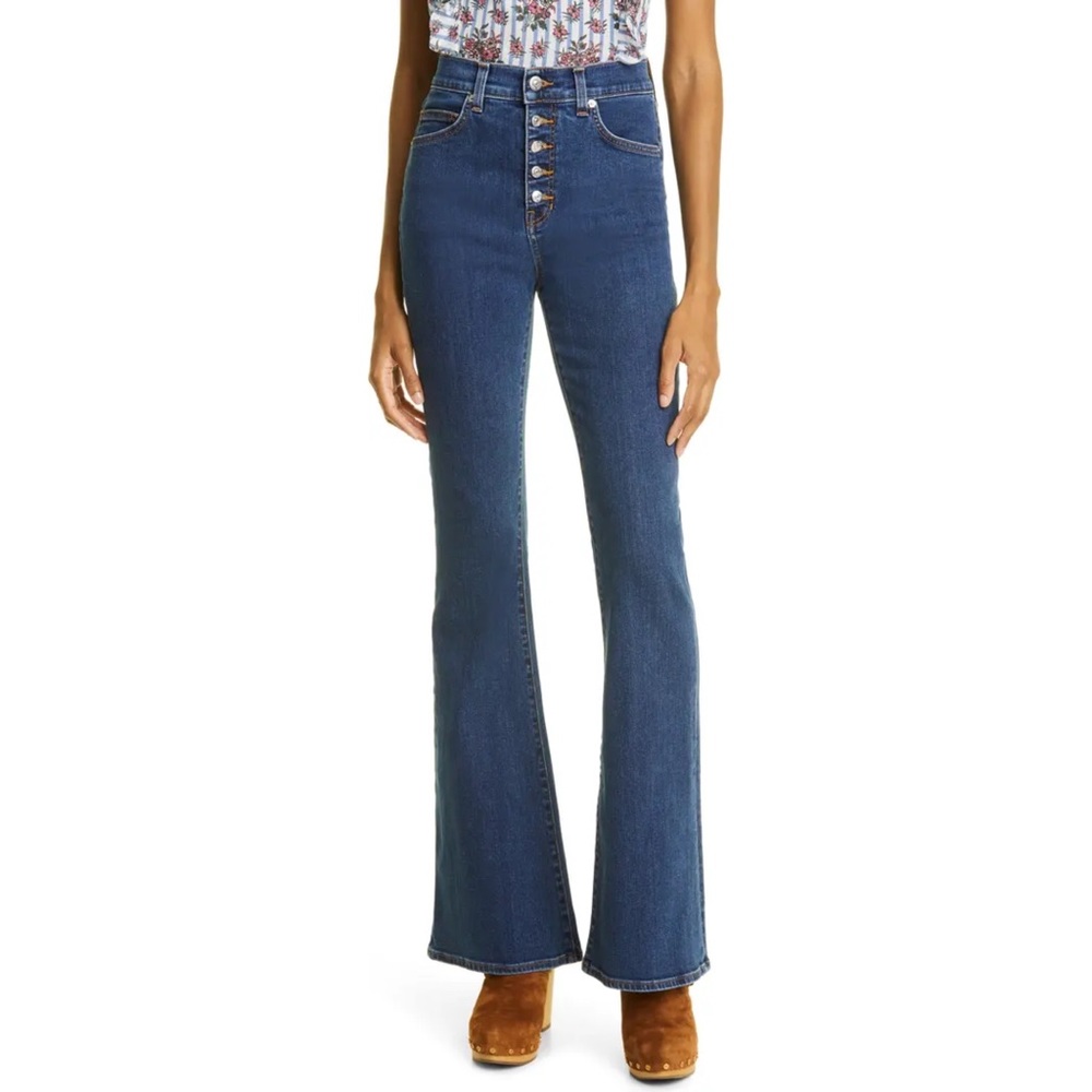 Veronica Beard Beverly Skinny High Rise Flare Jeans - Sz 28